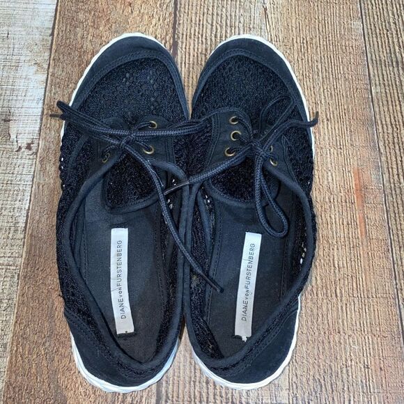 Diane von furstenberg bea shoes black crochet - Picture 3 of 12